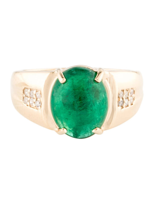 14K 3.90ct Emerald & Diamond Cocktail Ring