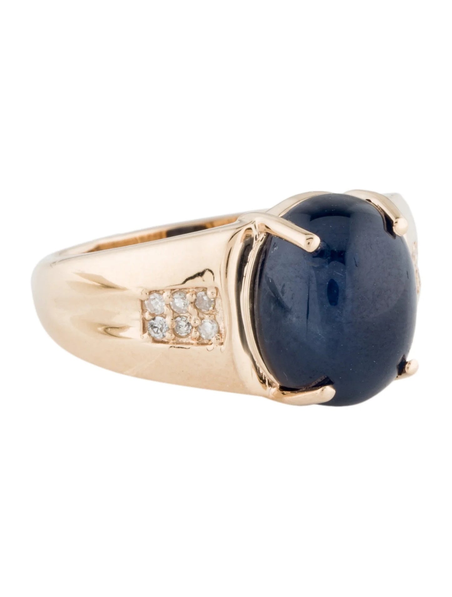 14K 6.43ct Sapphire & Diamond Cocktail Ring