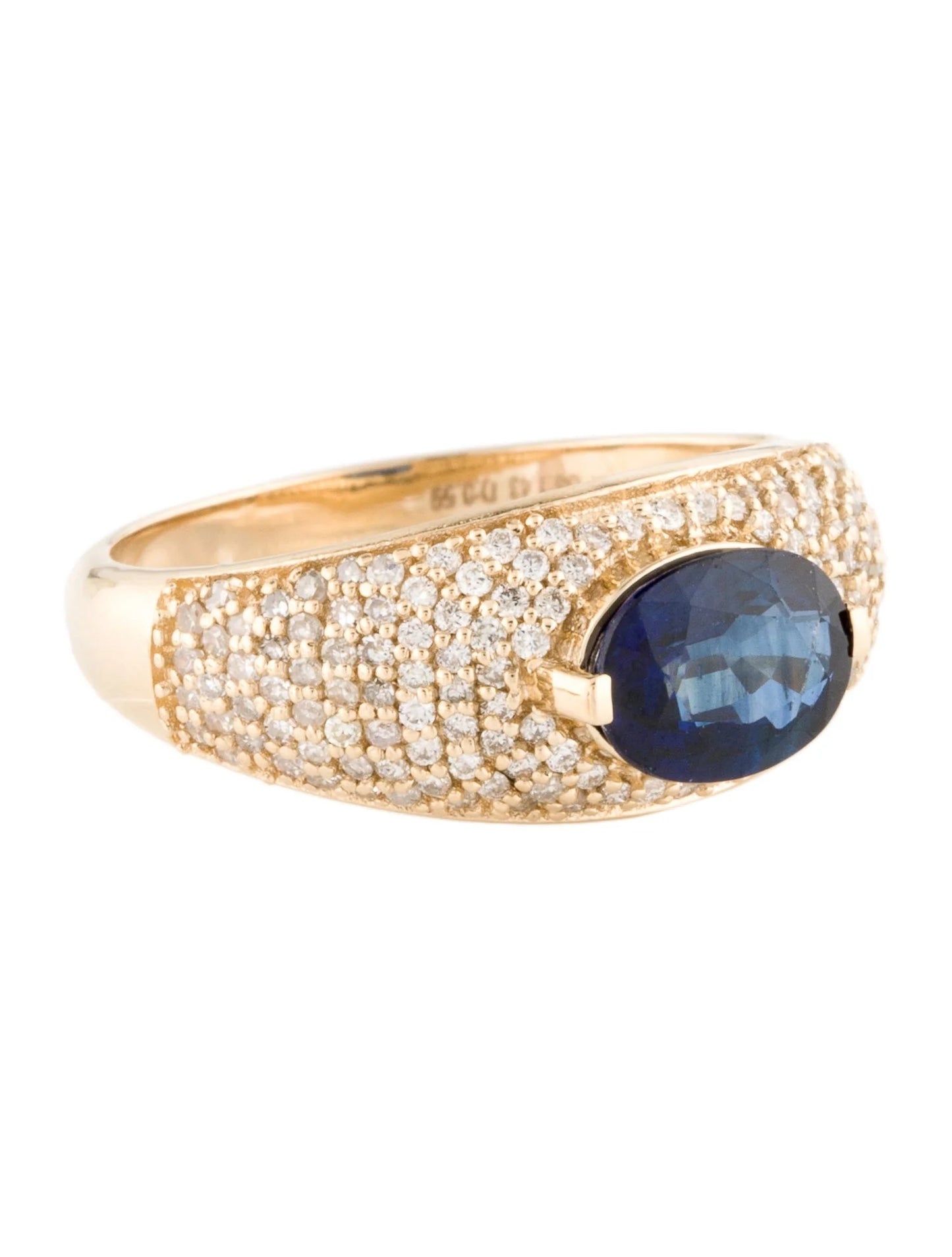 14K Sapphire & Diamond Cocktail Ring