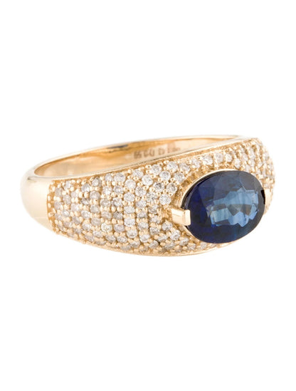 14K Sapphire & Diamond Cocktail Ring