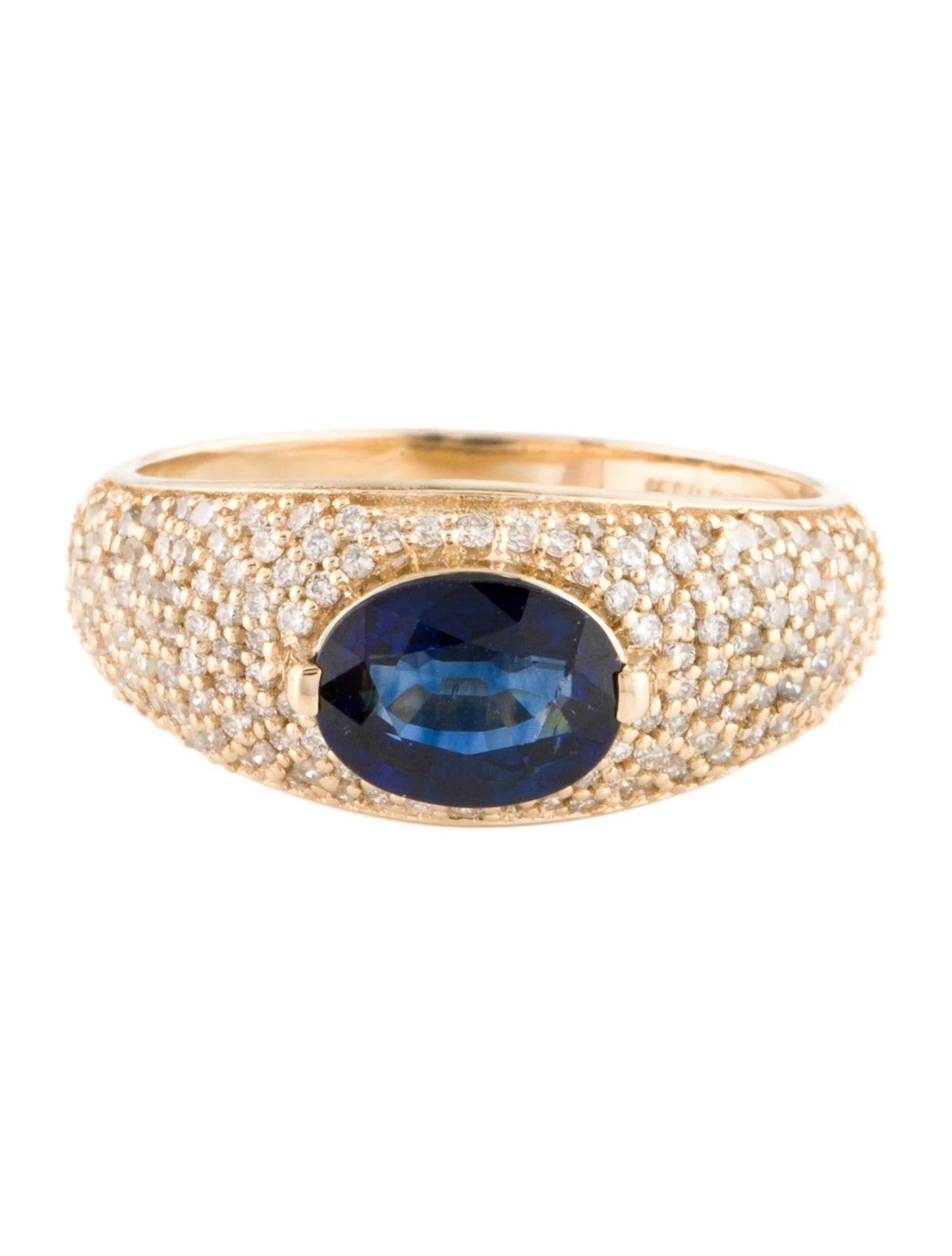 14K Sapphire & Diamond Cocktail Ring