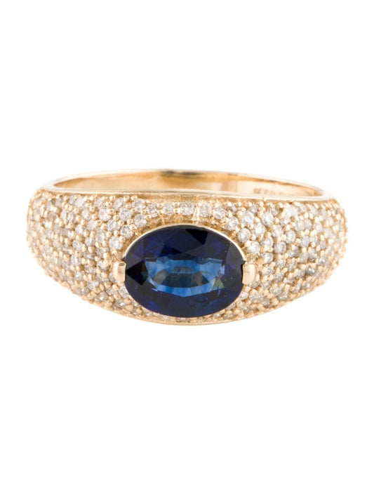 14K Sapphire & Diamond Cocktail Ring