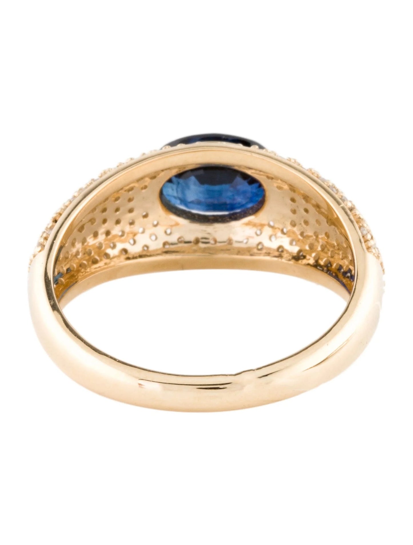 14K Sapphire & Diamond Cocktail Ring