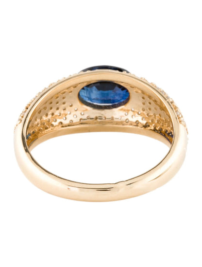 14K Sapphire & Diamond Cocktail Ring