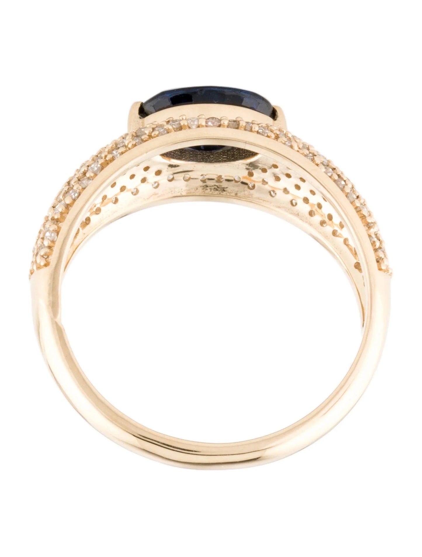 14K Sapphire & Diamond Cocktail Ring