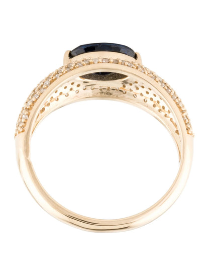 14K Sapphire & Diamond Cocktail Ring
