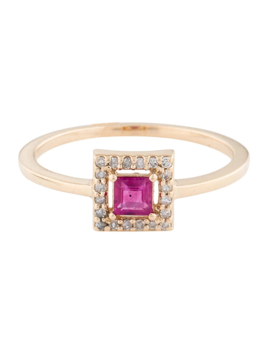 14K Ruby & Diamond Cocktail Ring