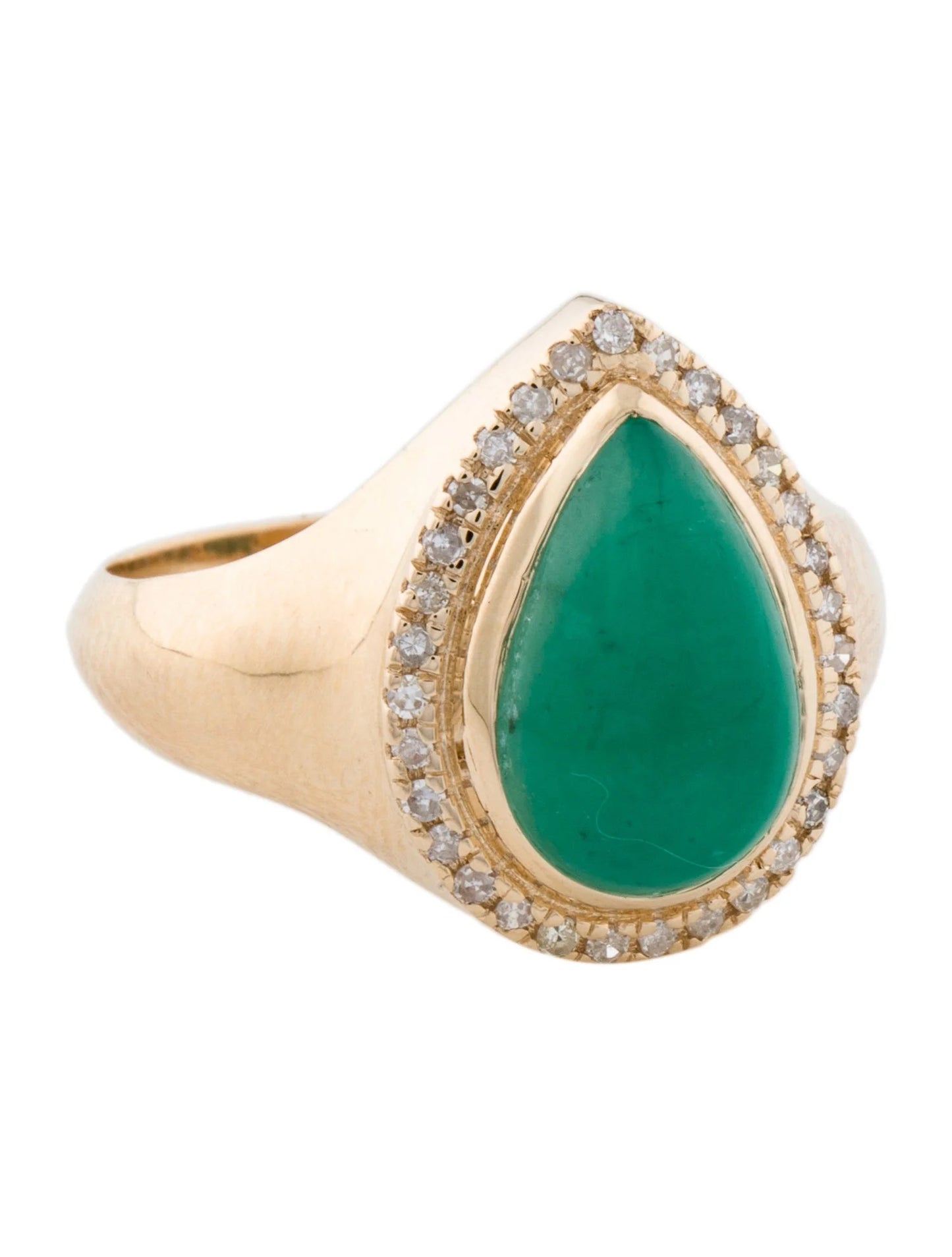 14K 3.47ct Emerald & Diamond Cocktail Ring