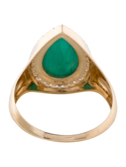 14K 3.47ct Emerald & Diamond Cocktail Ring