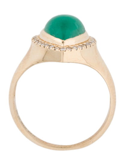 14K 3.47ct Emerald & Diamond Cocktail Ring