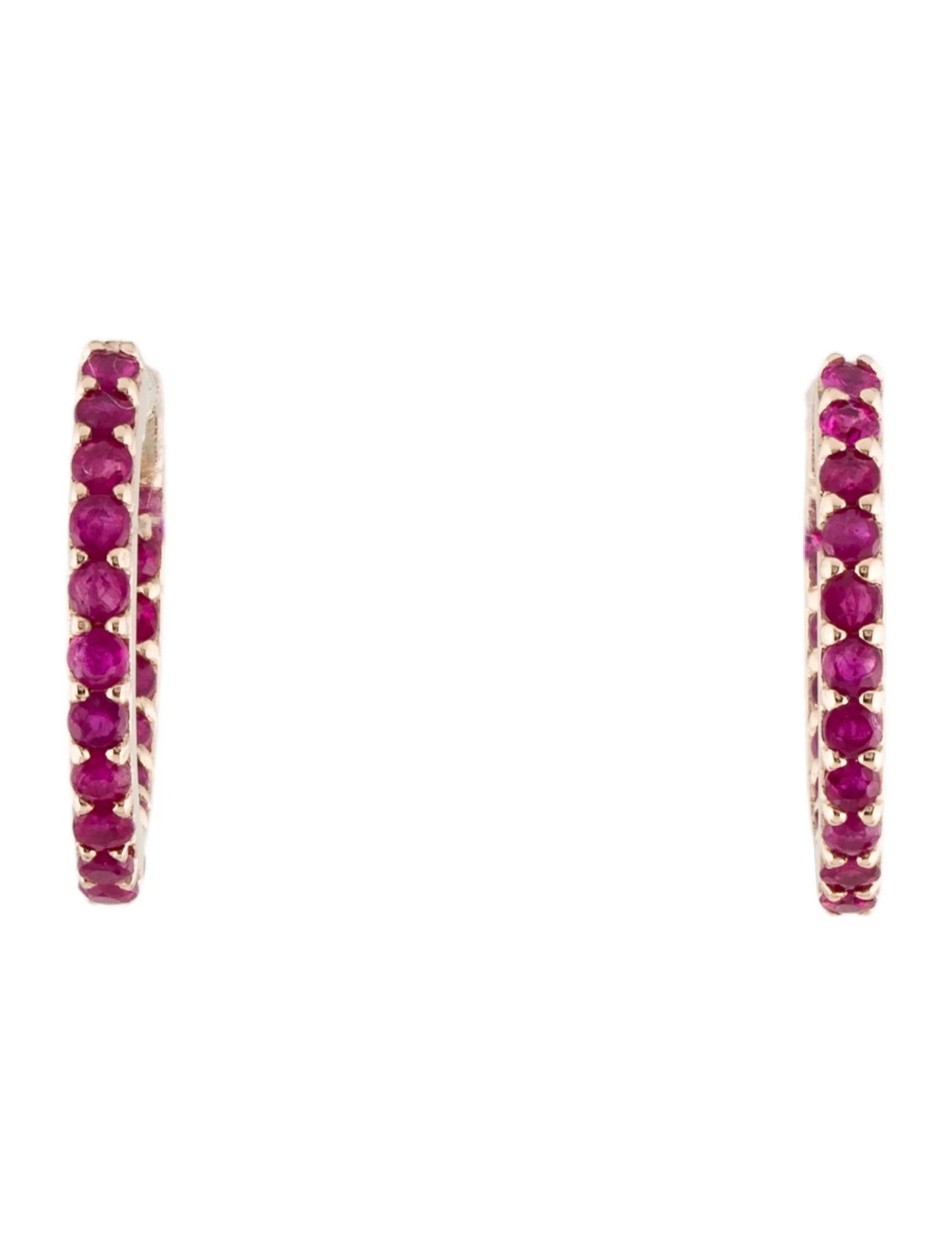 14K 1.26ctw Ruby Inside-Out Hoop Earrings
