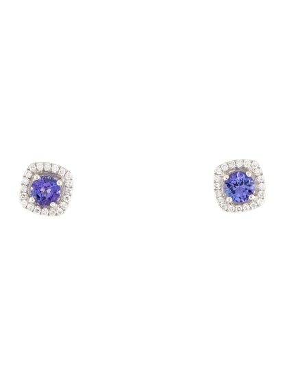 18K Tanzanite & Diamond Stud Earrings
