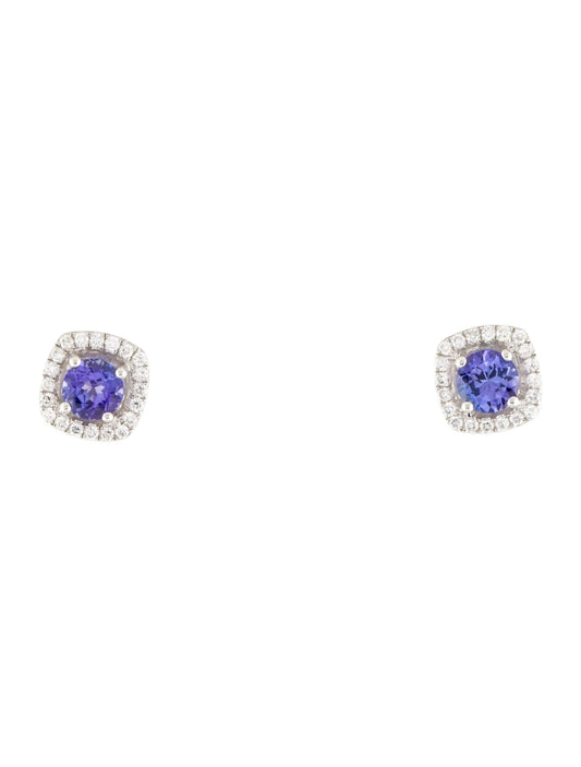 18K Tanzanite & Diamond Stud Earrings