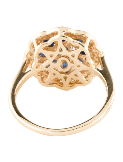 14K Sapphire & Diamond Cocktail Ring