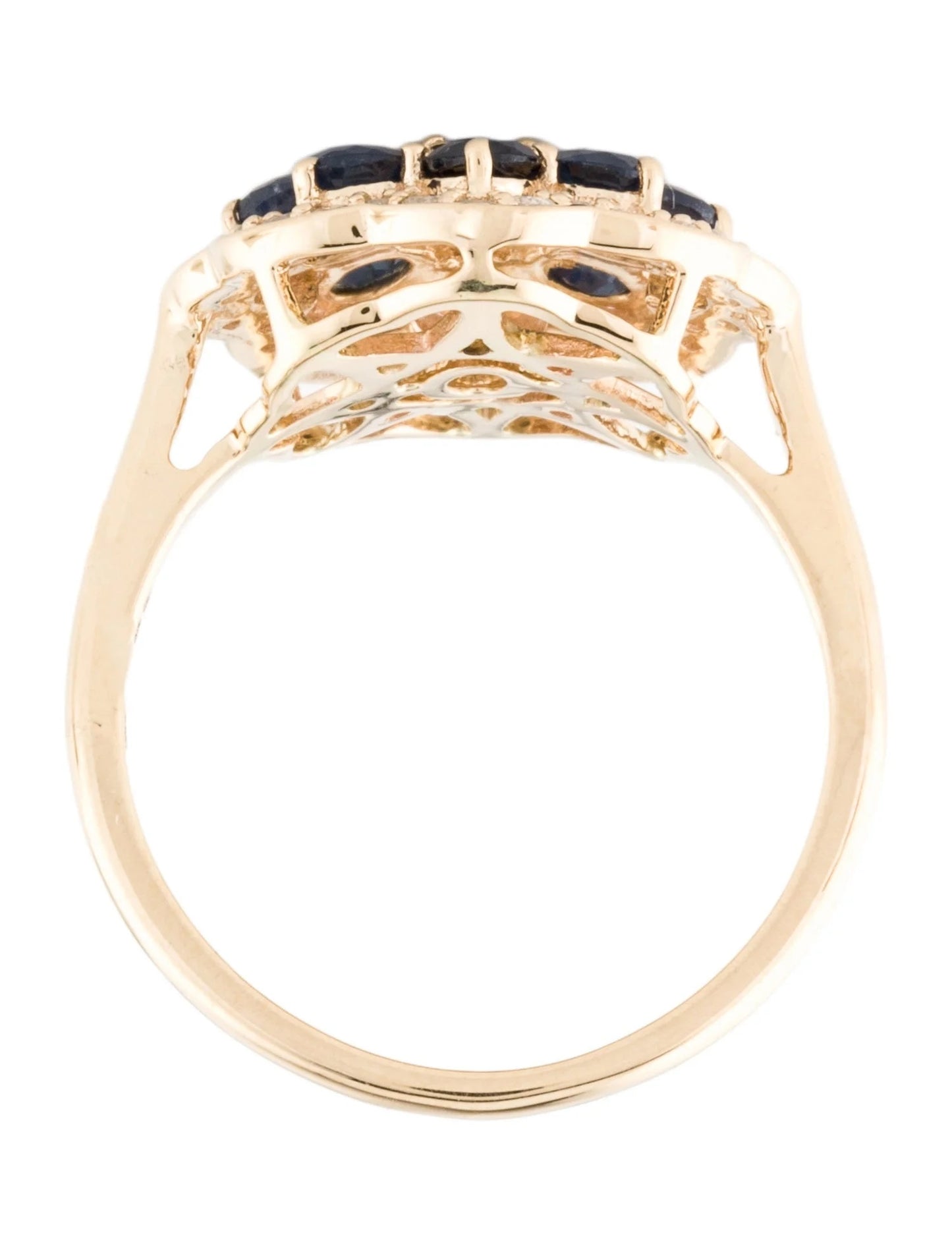 14K Sapphire & Diamond Cocktail Ring