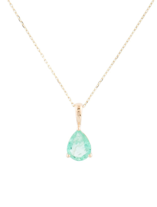 14K Emerald Pendant Necklace