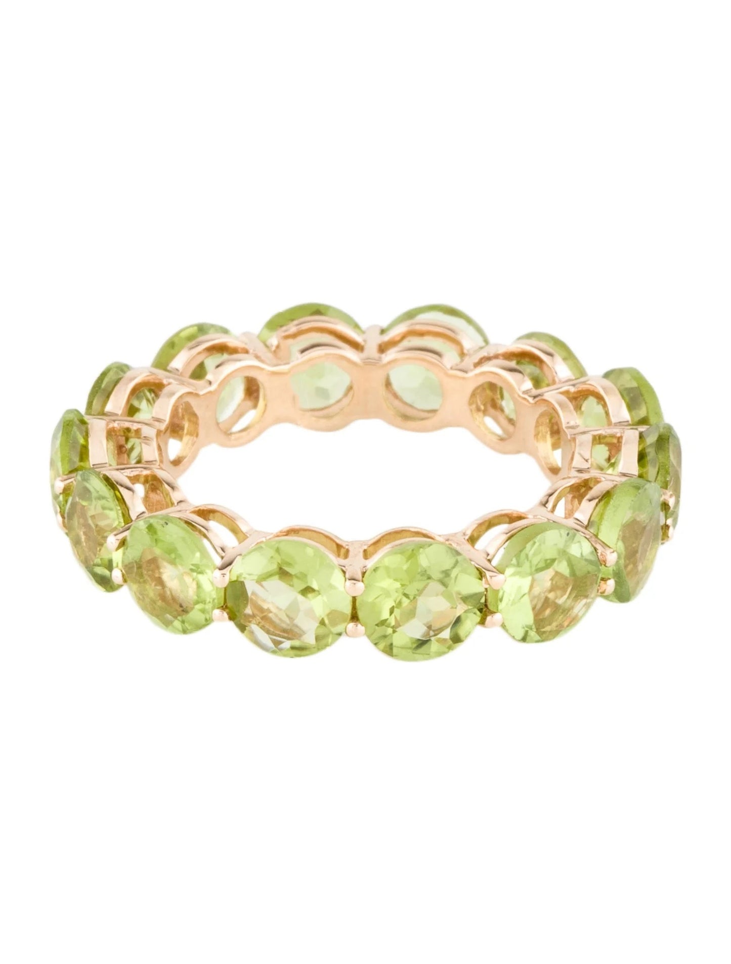 14K 6.16ctw Peridot Eternity Band