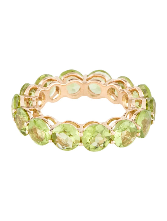 14K 6.16ctw Peridot Eternity Band