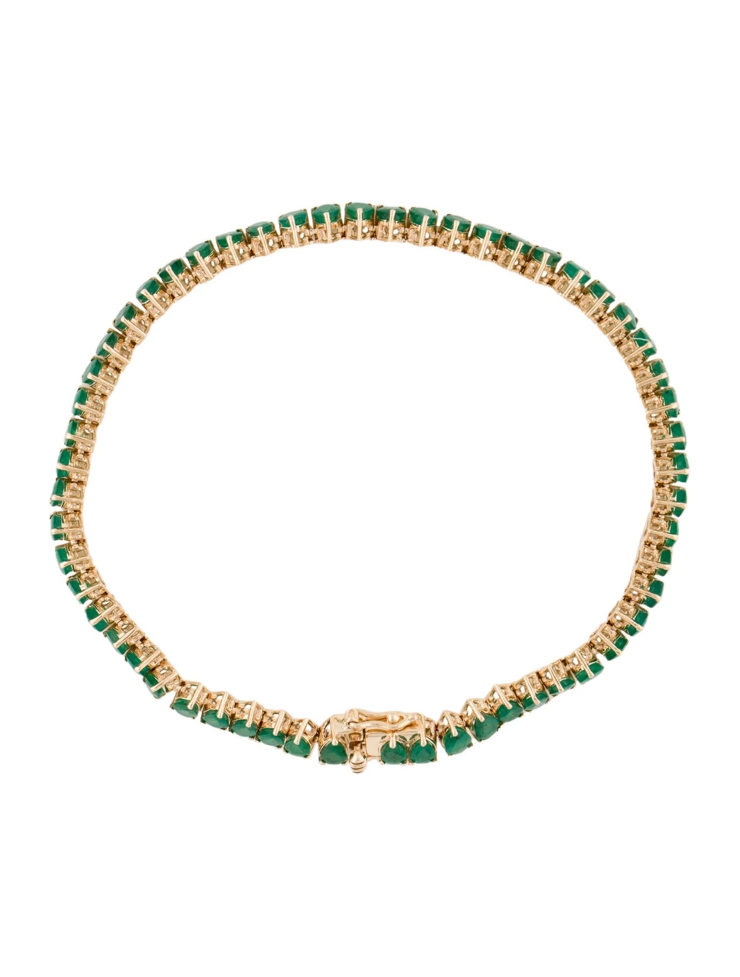 14K 6.04ctw Emerald Link Bracelet