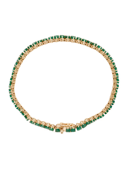 14K 6.04ctw Emerald Link Bracelet
