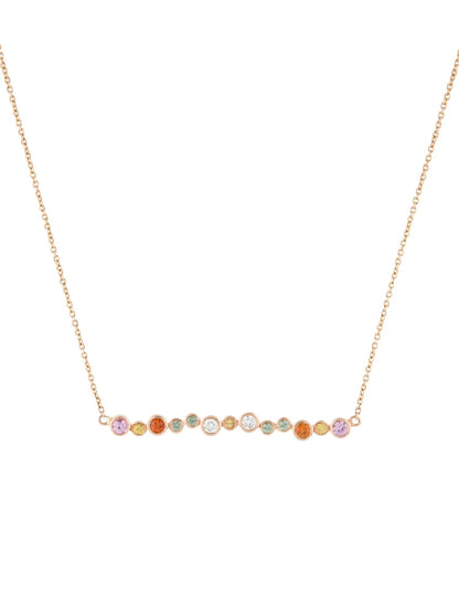 Sapphire & Diamond Bar Pendant Necklace