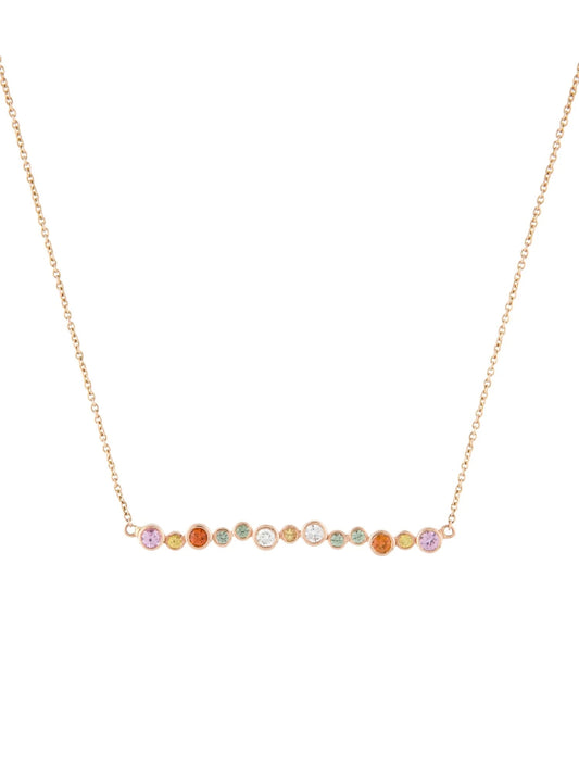 Sapphire & Diamond Bar Pendant Necklace