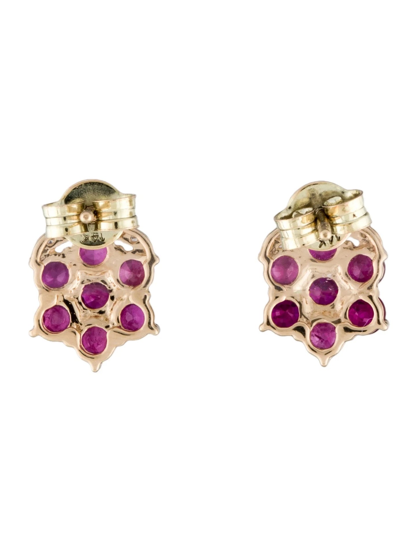 14K 1.90ctw Ruby & Diamond Stud Earrings
