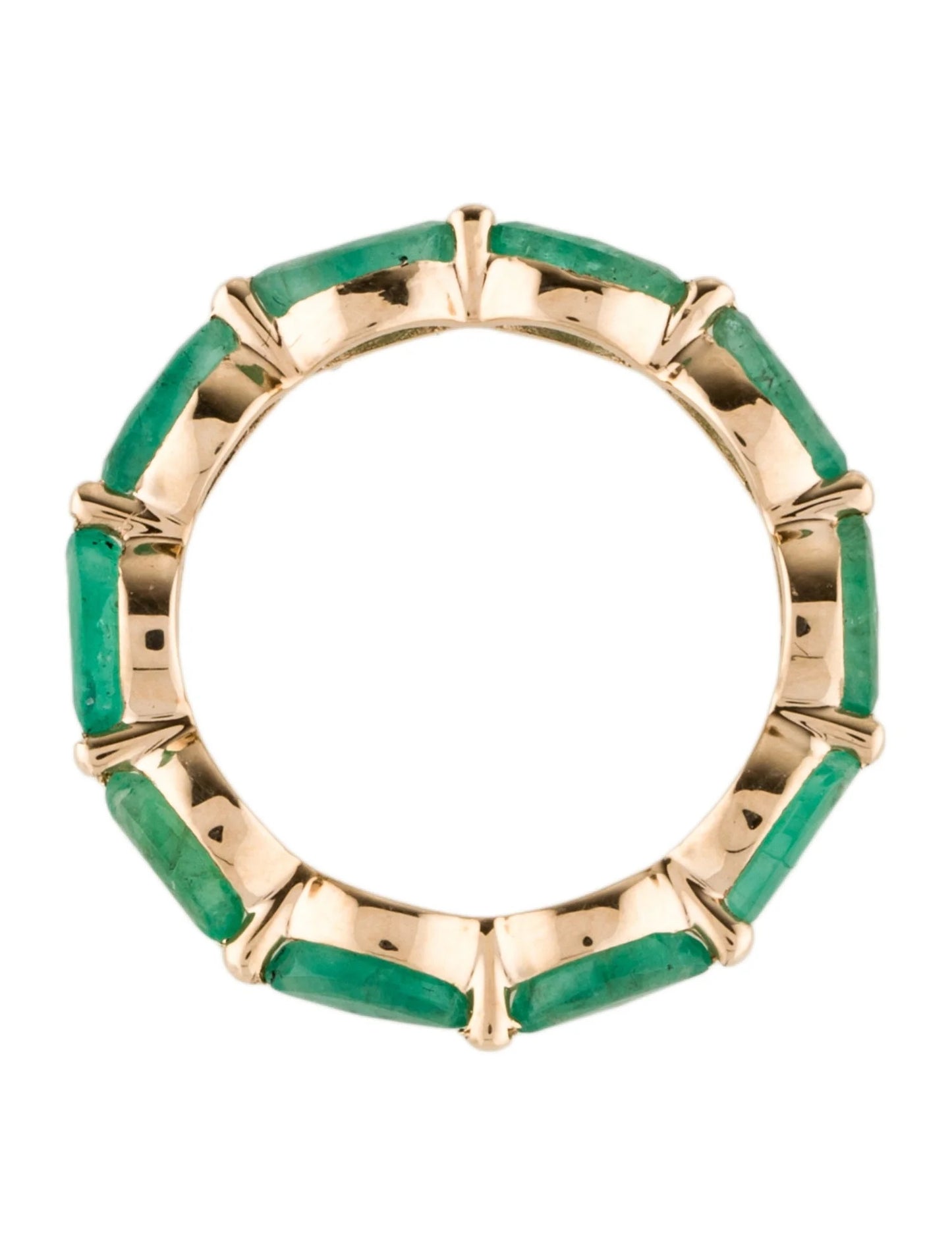 14K 2.41ctw Emerald Eternity Band