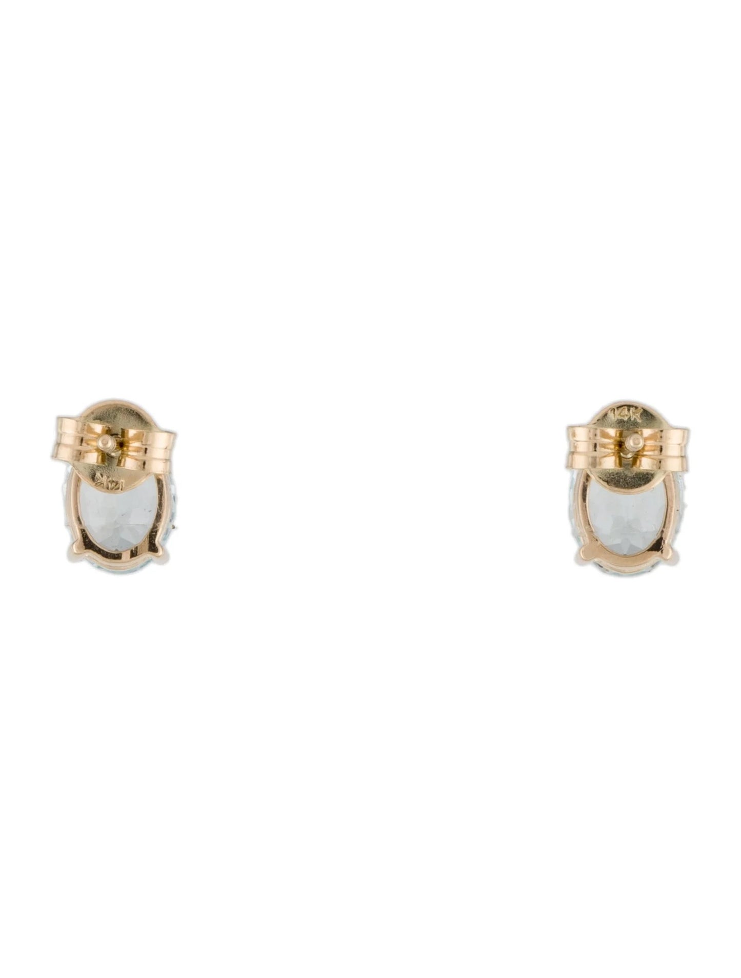 14K Aquamarine Stud Earrings
