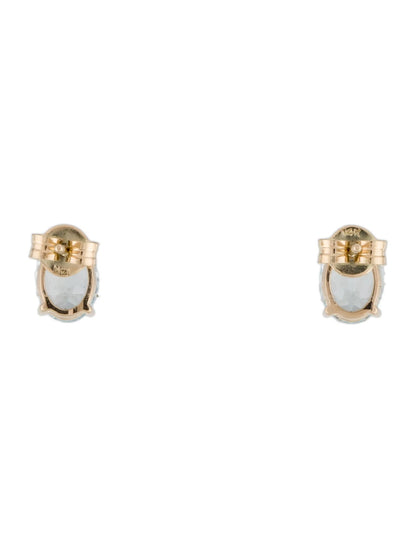 14K Aquamarine Stud Earrings