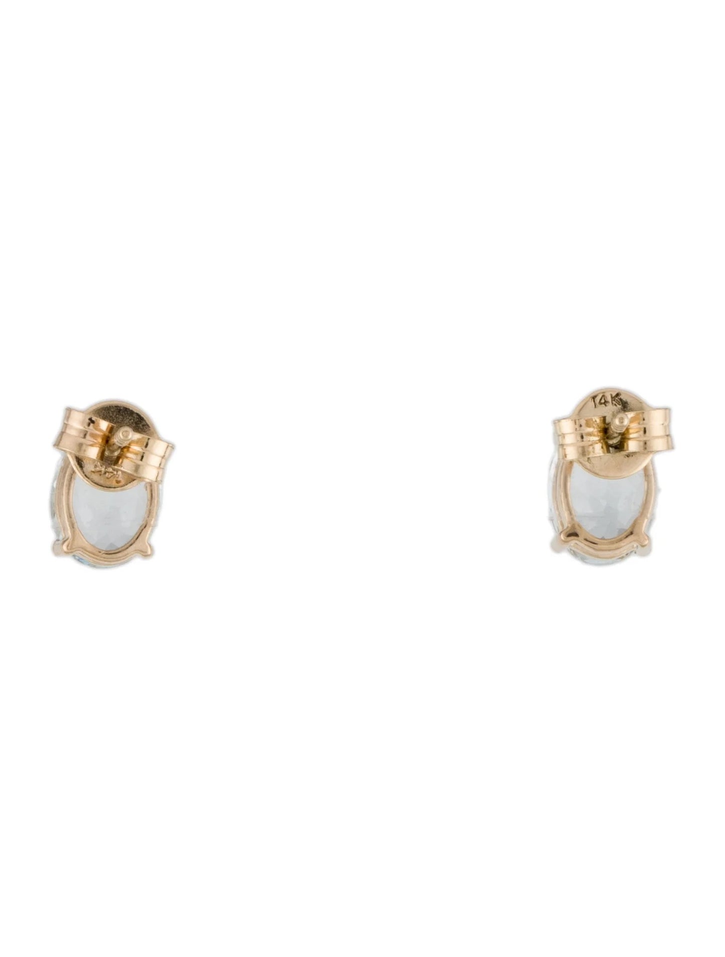 14K Aquamarine Stud Earrings