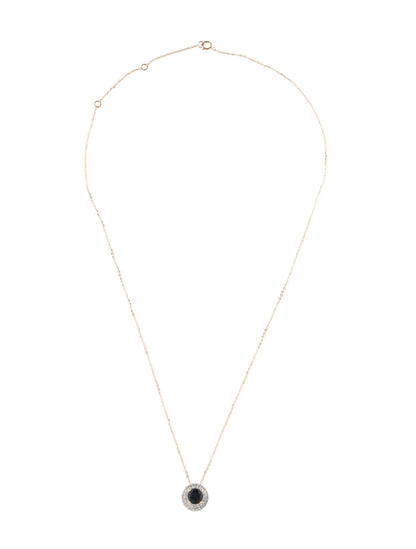 14K Sapphire & Diamond Pendant Necklace