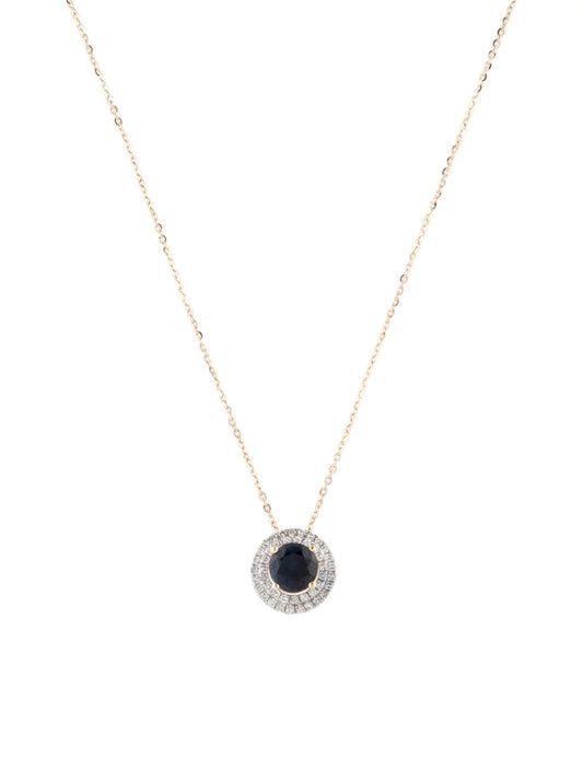 14K Sapphire & Diamond Pendant Necklace
