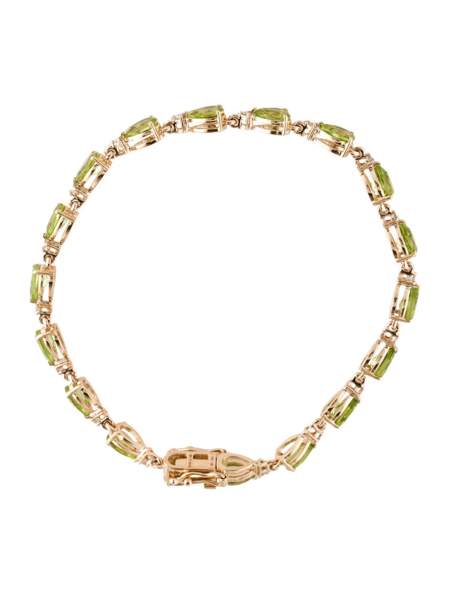 14K Peridot & Diamond Link Bracelet