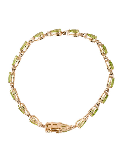 14K Peridot & Diamond Link Bracelet