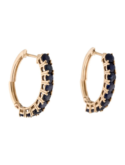 14K 3.12ctw Sapphire Hoop Earrings