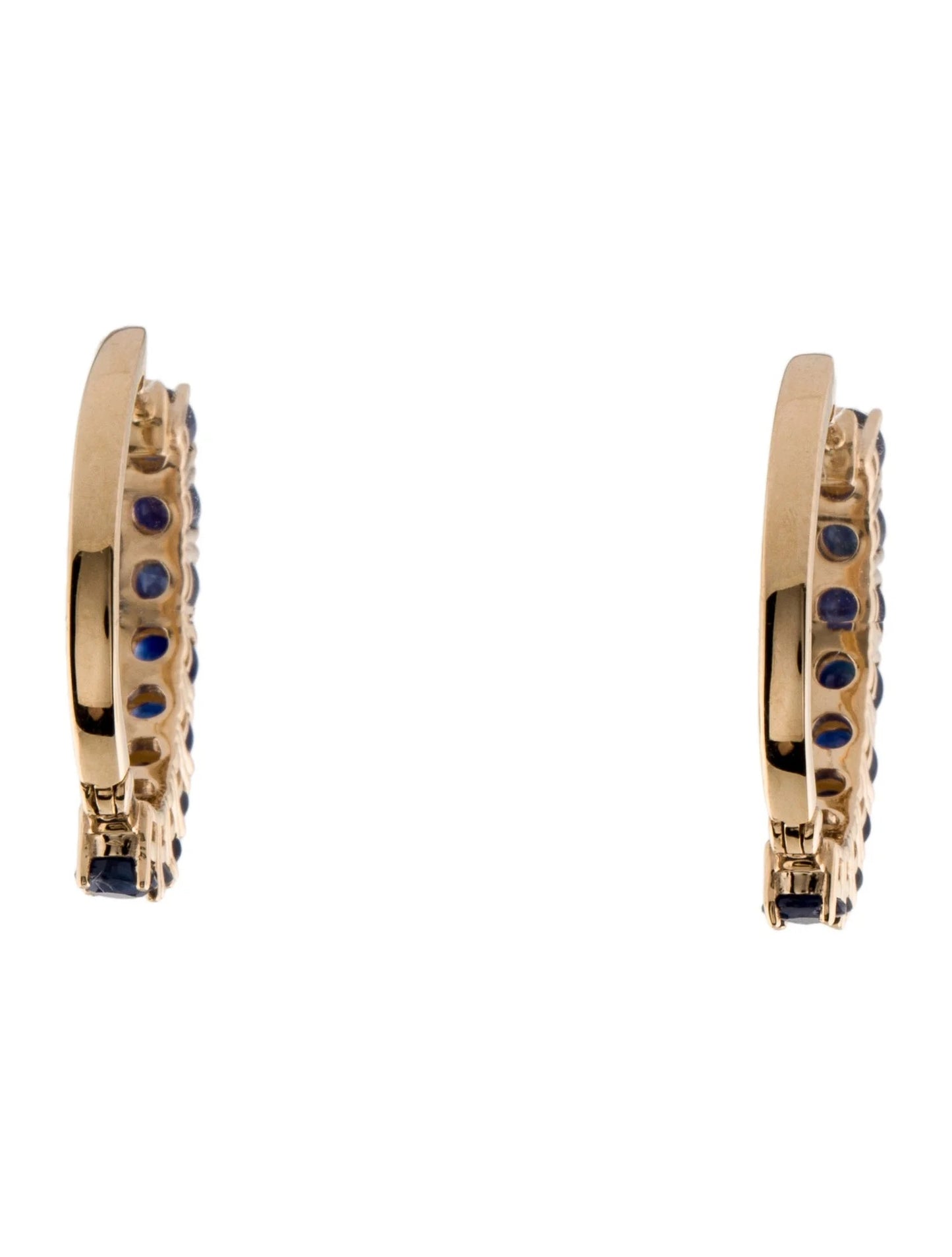 14K 3.12ctw Sapphire Hoop Earrings