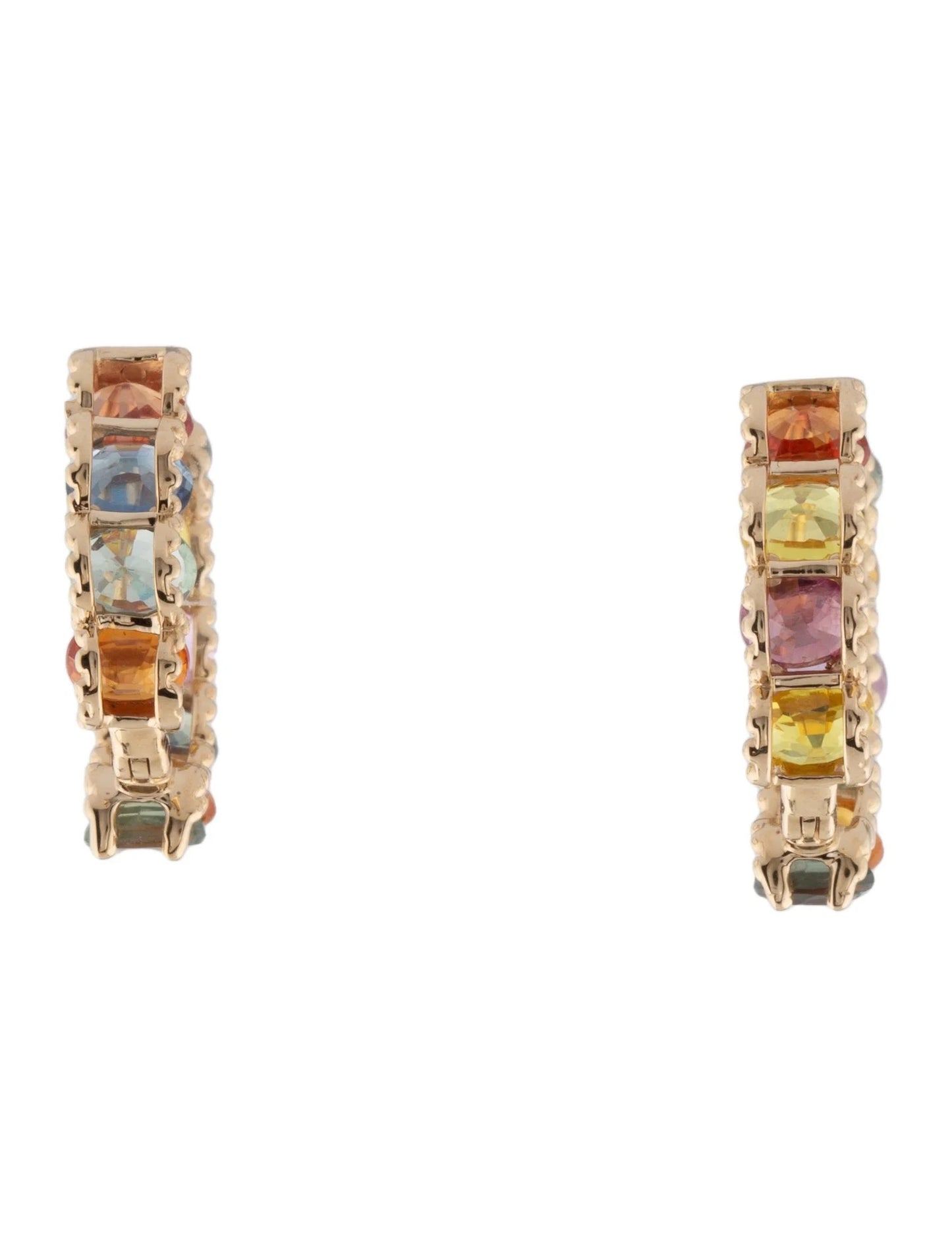 14K 7.00ctw Sapphire Inside-Out Hoop Earrings