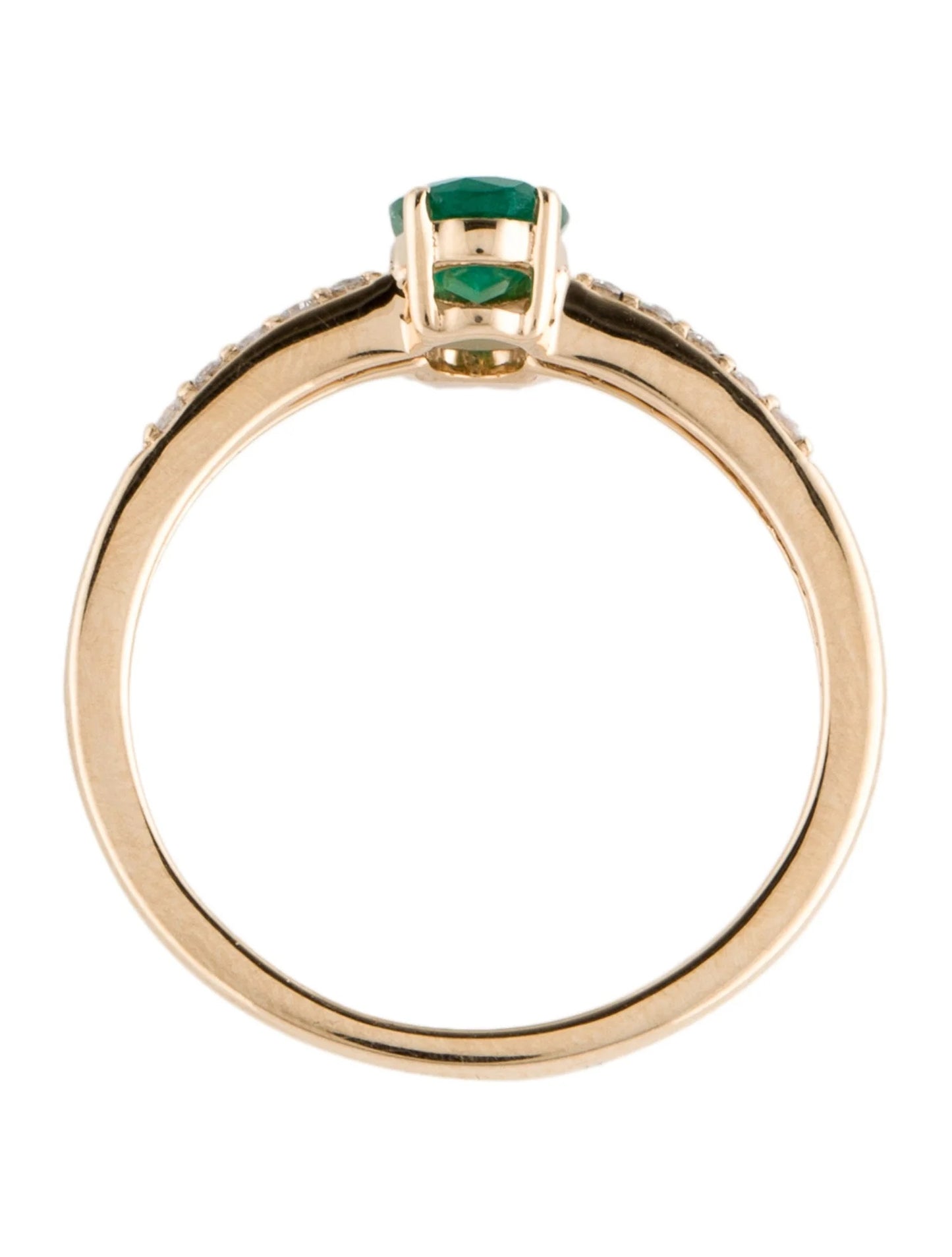 14K Emerald & Diamond Cocktail Ring