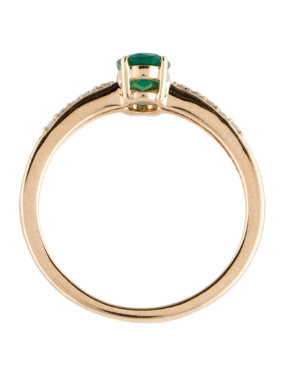 14K Emerald & Diamond Cocktail Ring