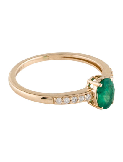 14K Emerald & Diamond Cocktail Ring