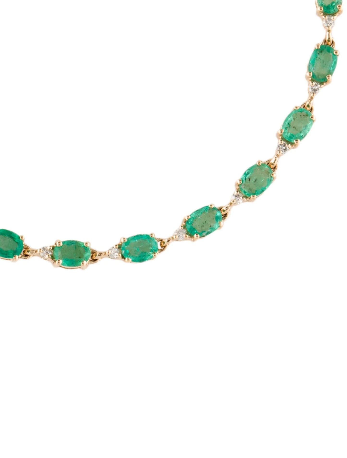 14K 2.70ctw Emerald & Diamond Link Bracelet