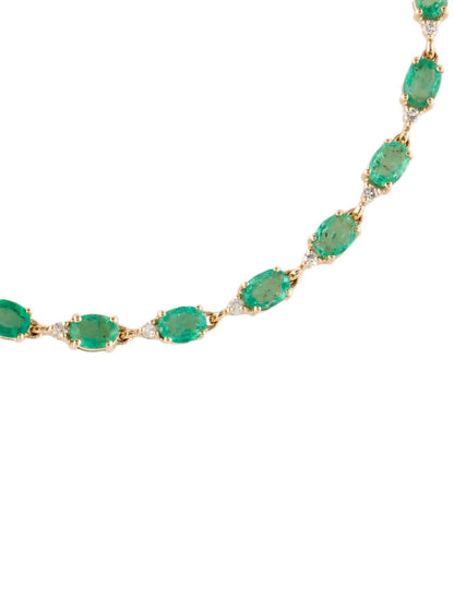 14K 2.70ctw Emerald & Diamond Link Bracelet