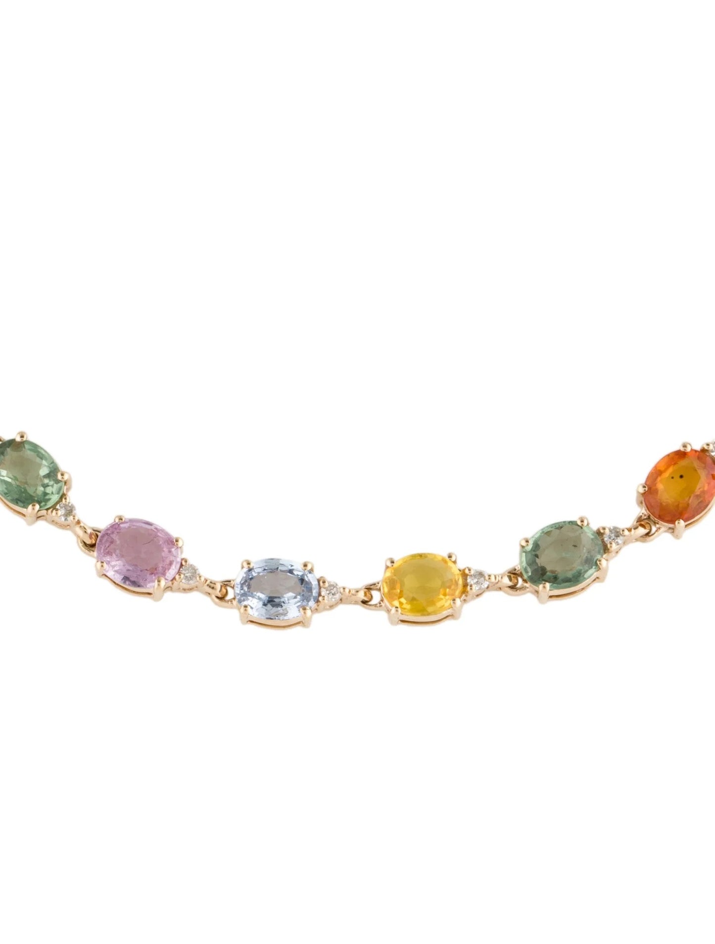 14K 8.44ctw Sapphire & Diamond Link Bracelet