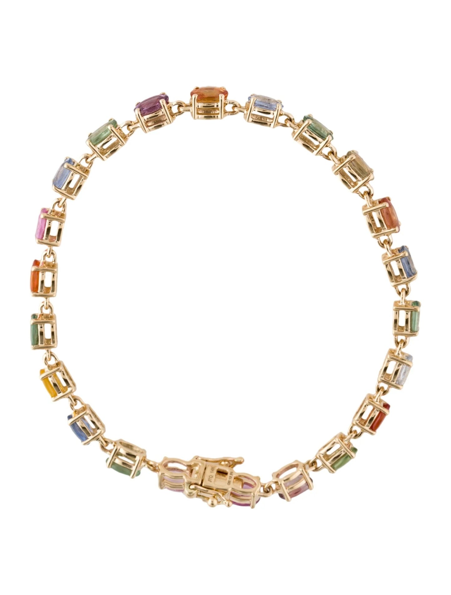 14K 12.24ctw Sapphire Link Bracelet