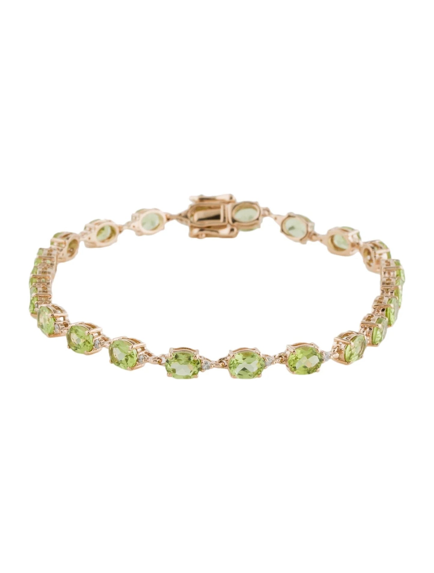 14K Peridot & Diamond Link Bracelet