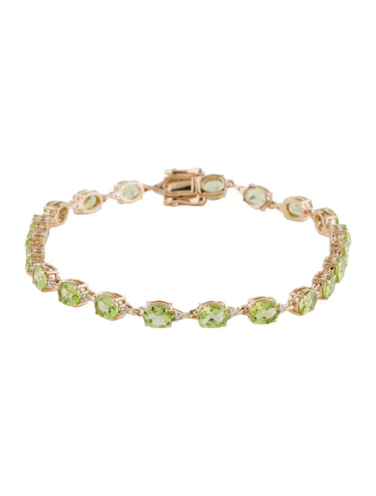 14K Peridot & Diamond Link Bracelet