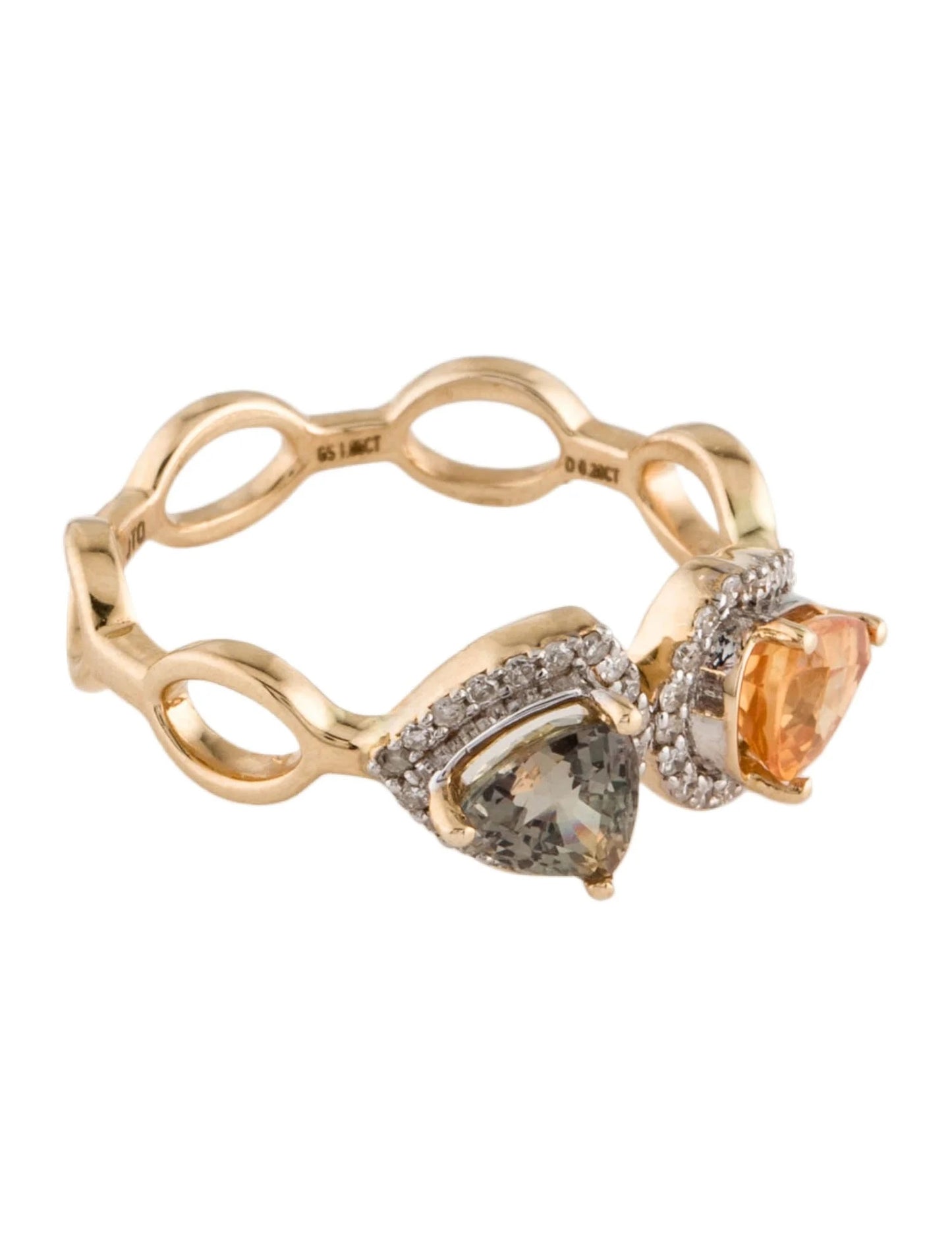 14K Multi Sapphire & Diamond Cocktail Ring