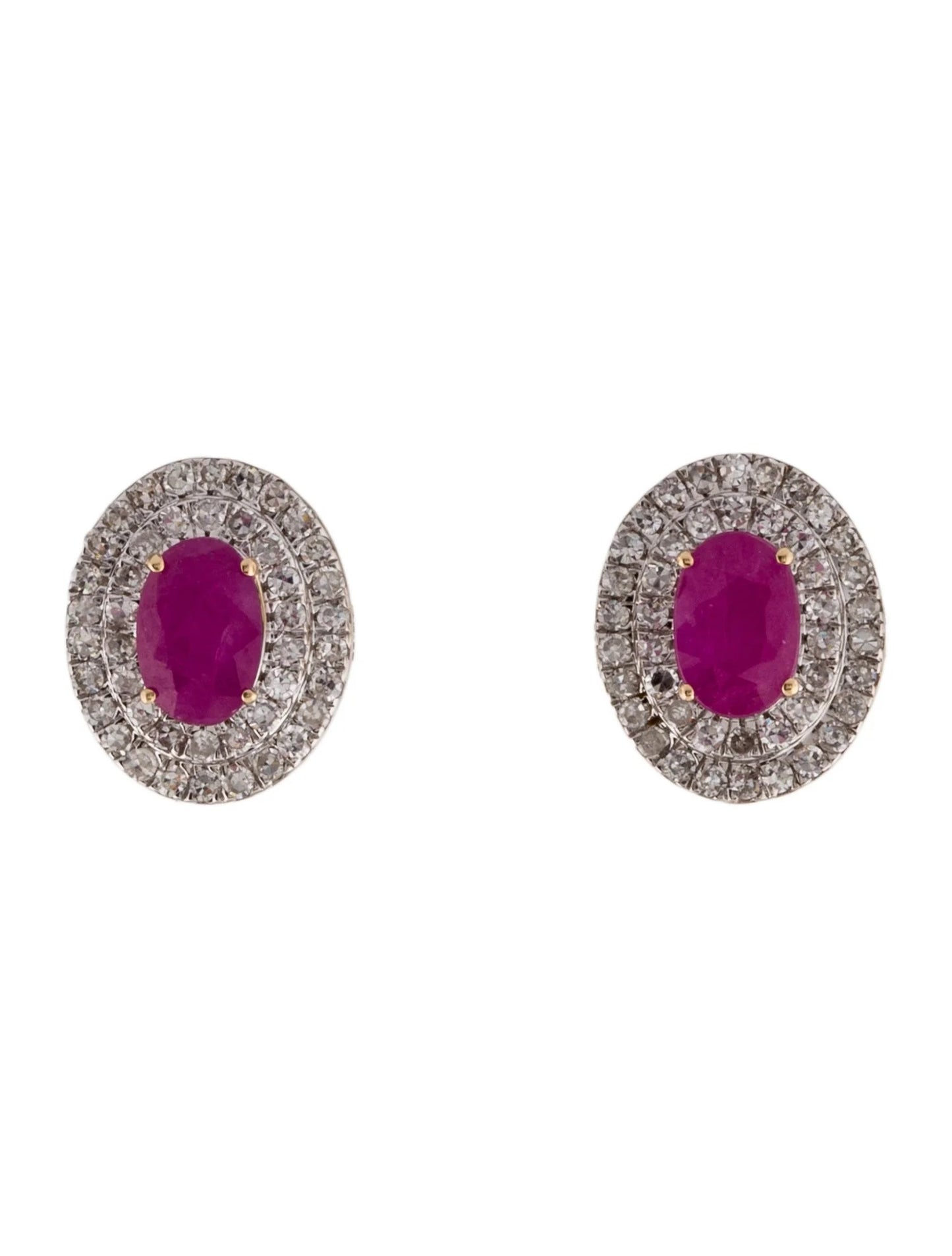 14K 1.43ctw Ruby & Diamond Stud Earrings