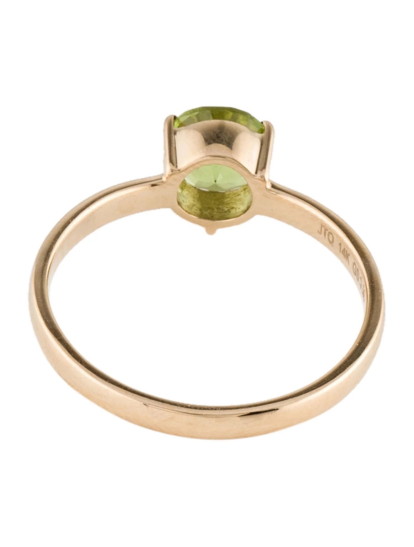 14K Peridot Solitaire Cocktail Ring